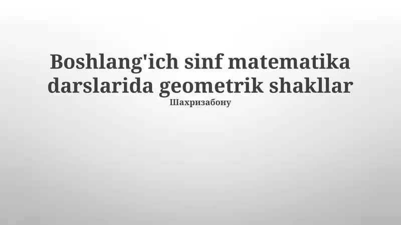 Geometrik shakllar