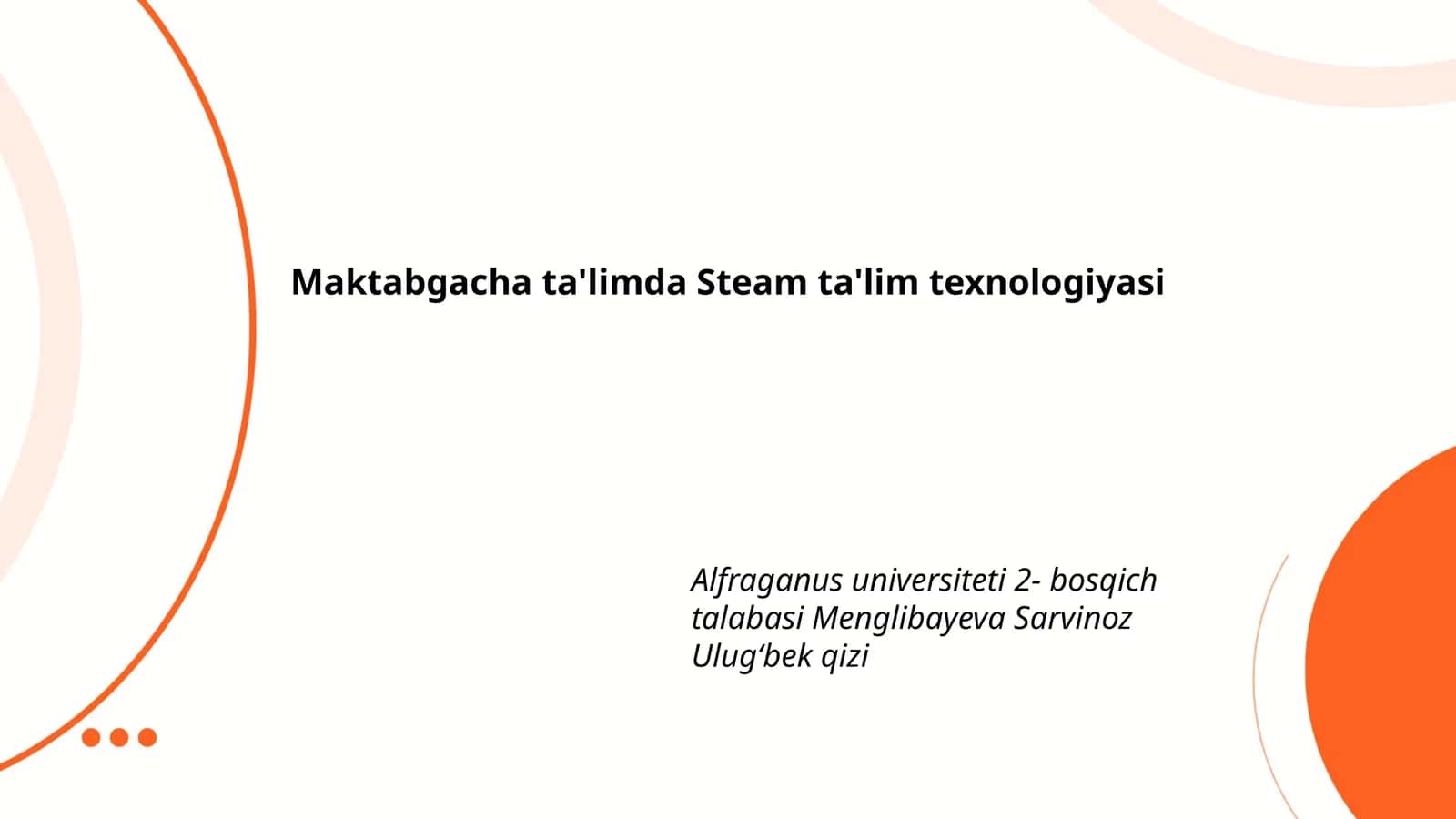 Maktabgacha ta'limda Steam ta'lim texnologiyasi