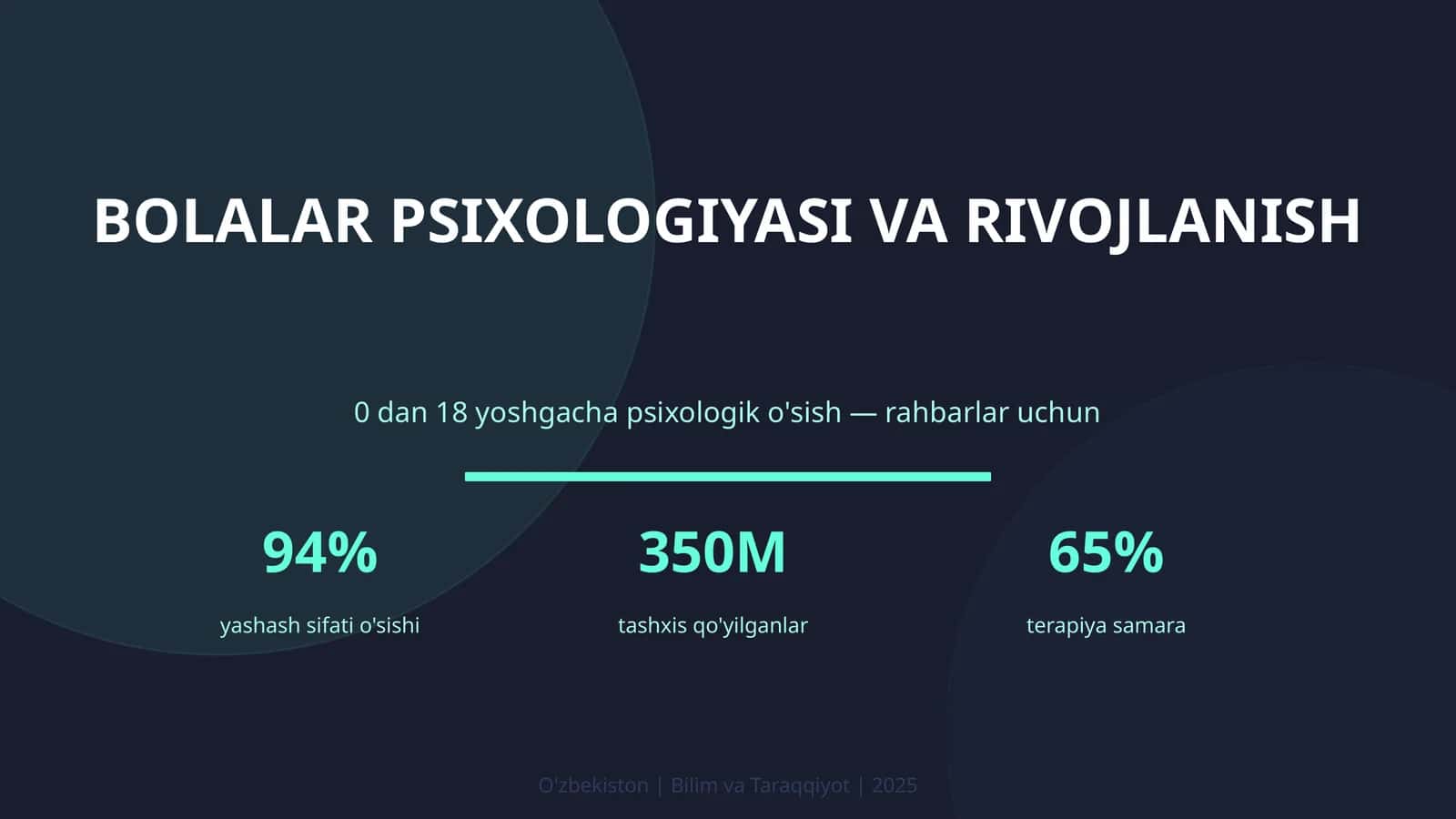 Bolalar psixologiyasi va rivojlanish