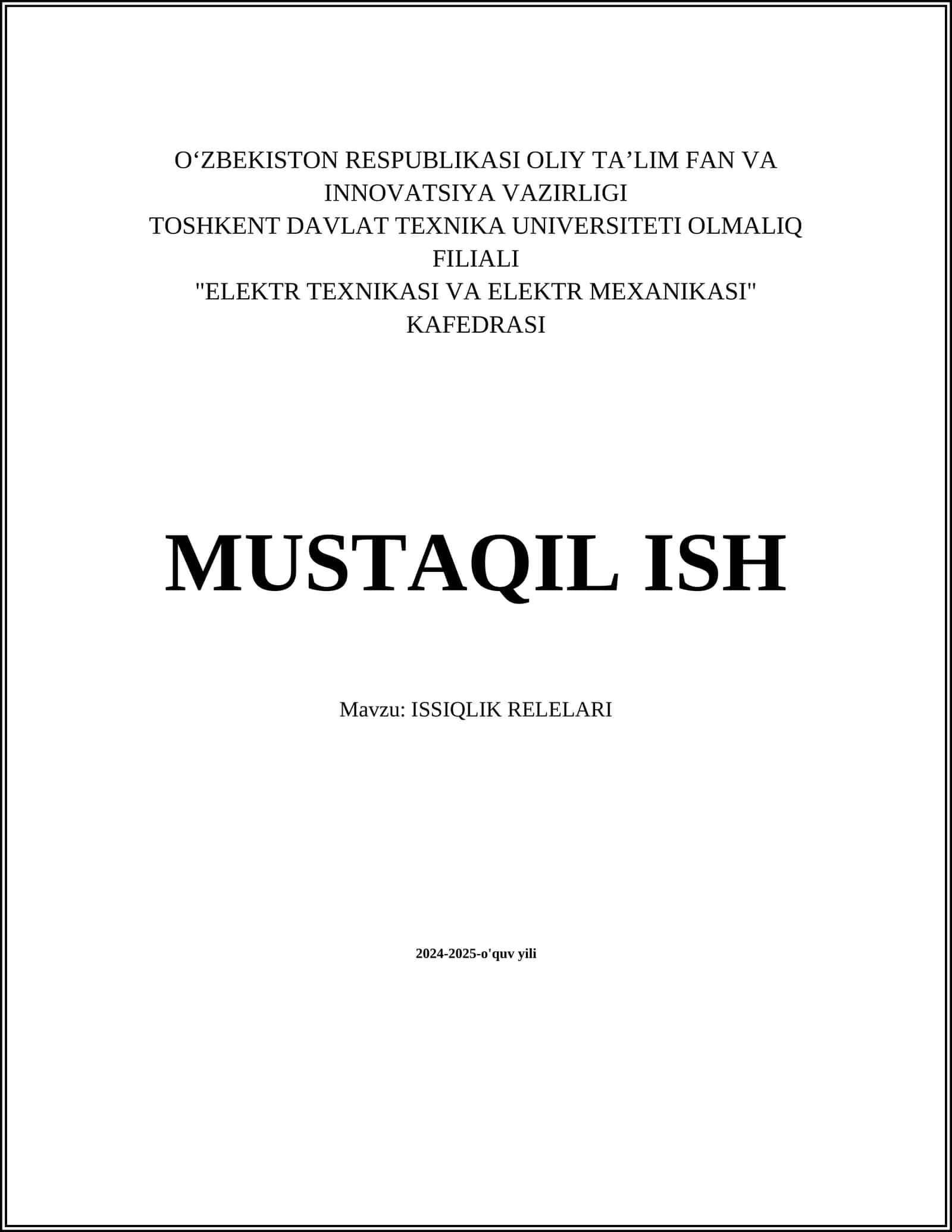 ISSIQLIK RELELARI