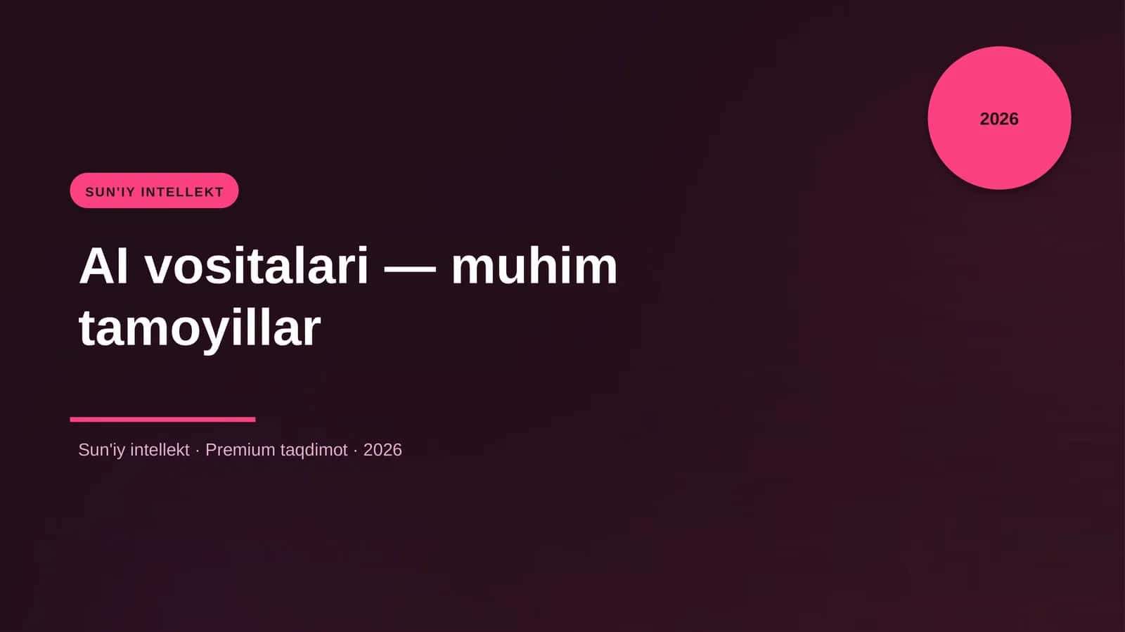 AI vositalari — muhim tamoyillar