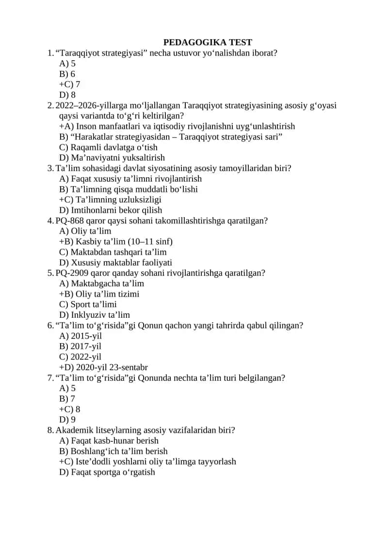 PEDAGOGIKA TEST