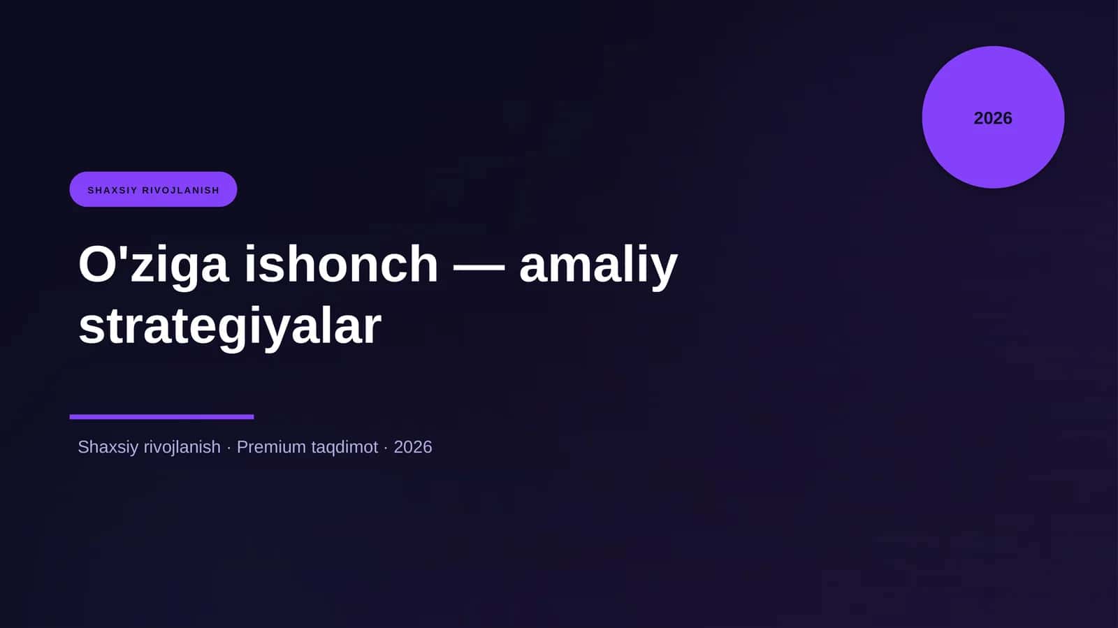 O'ziga ishonch — amaliy strategiyalar