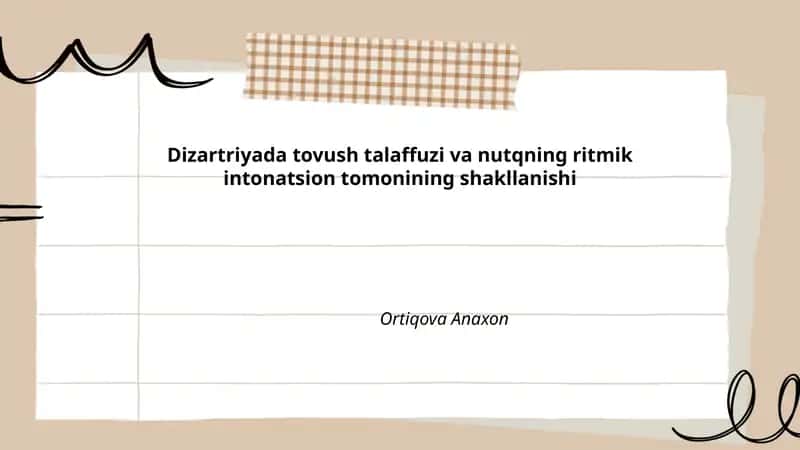 Dizartriya va uning turlari