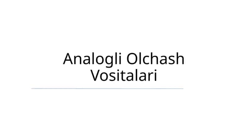 Analogli Olchash Vositalari