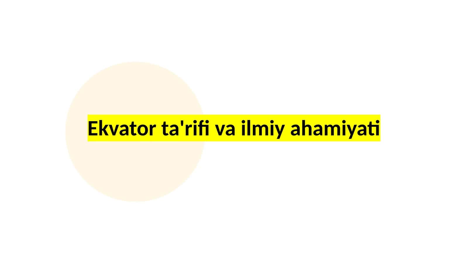 Ekvatorta'rifivailmiyahamiyati