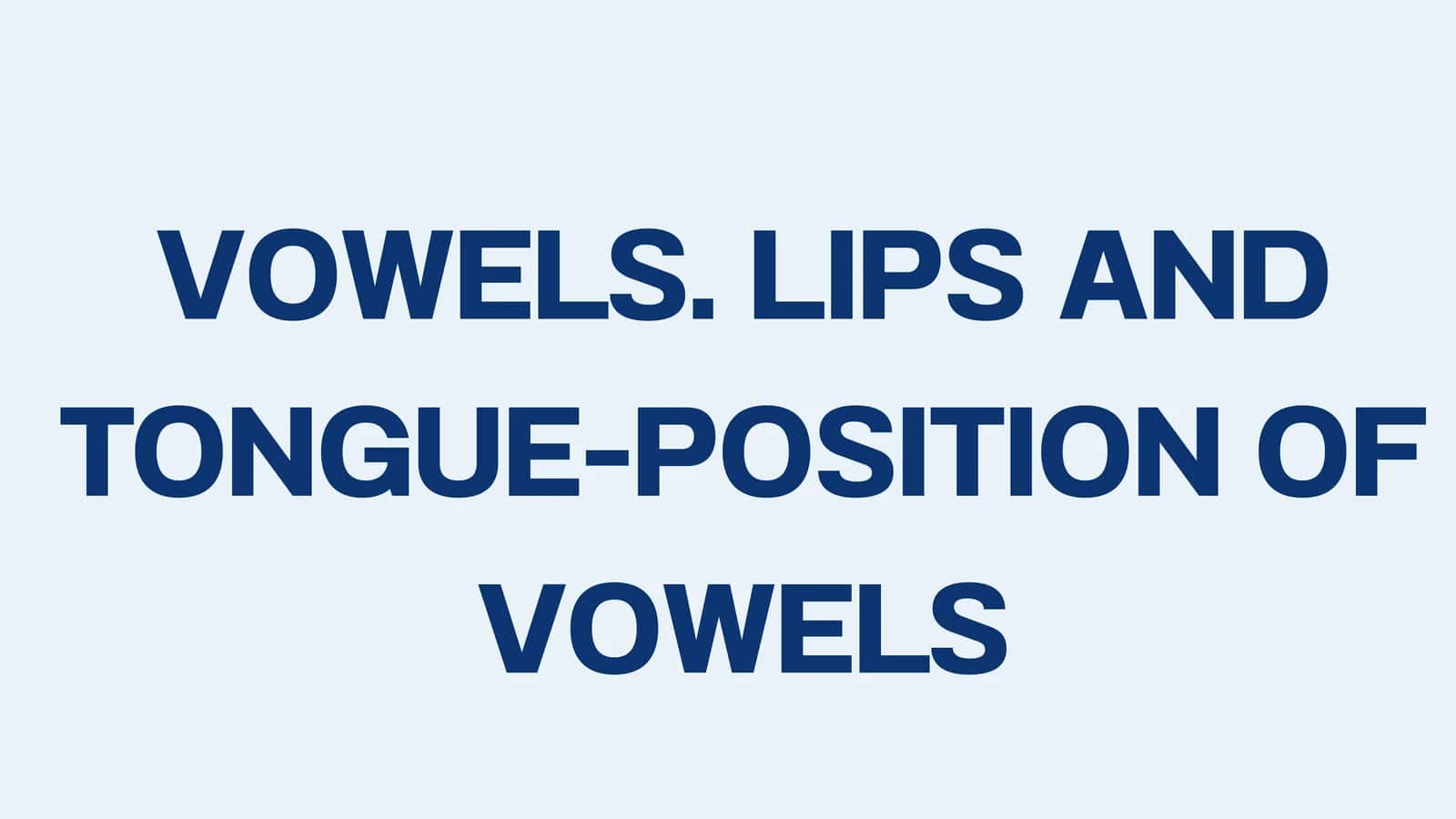 Vowels
