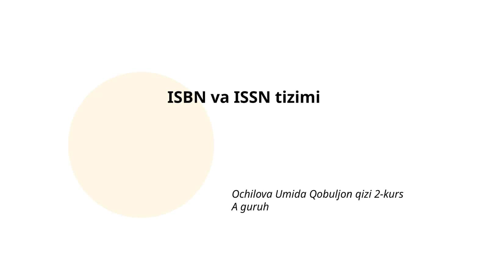 ISBN va ISSN tizimi