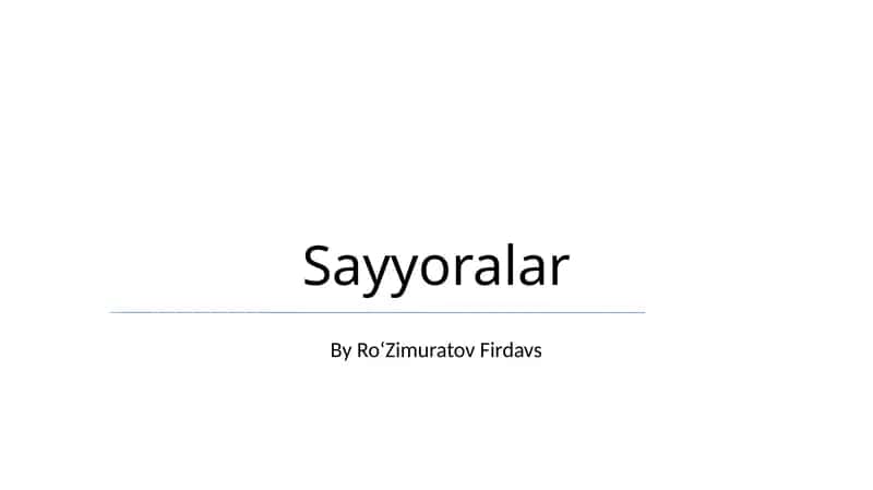 Sayyoralar