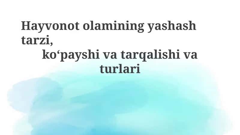 Hayvonot olami turlari