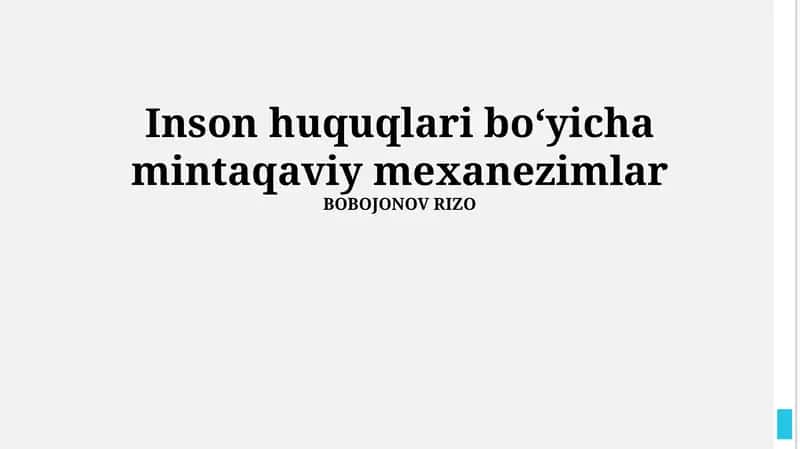 Inson huquqlari boʻyicha mintaqaviy mexanezimlar