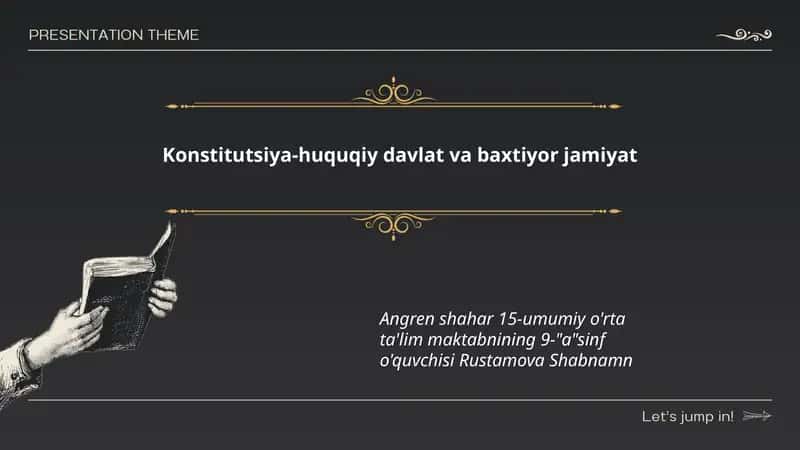 Konstitutsiya-huquqiy davlat va baxtiyor jamiyat