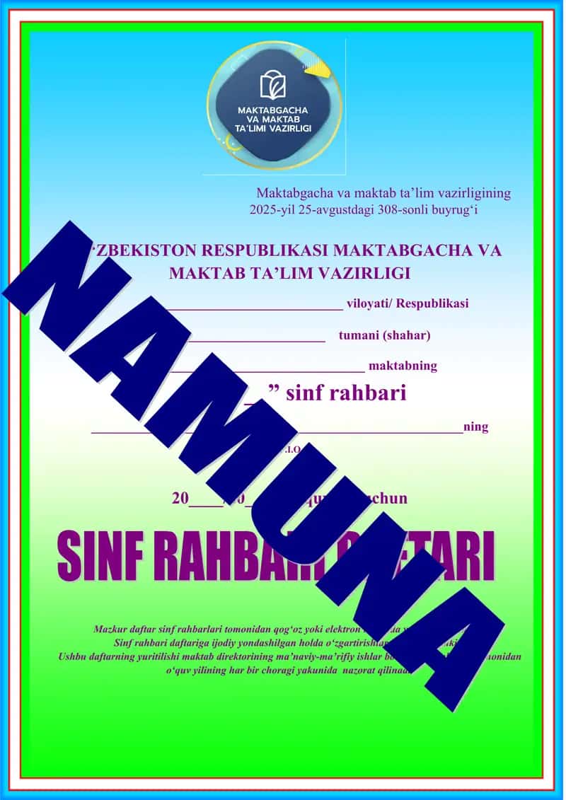5-8 sinf sinf rahbar daftari