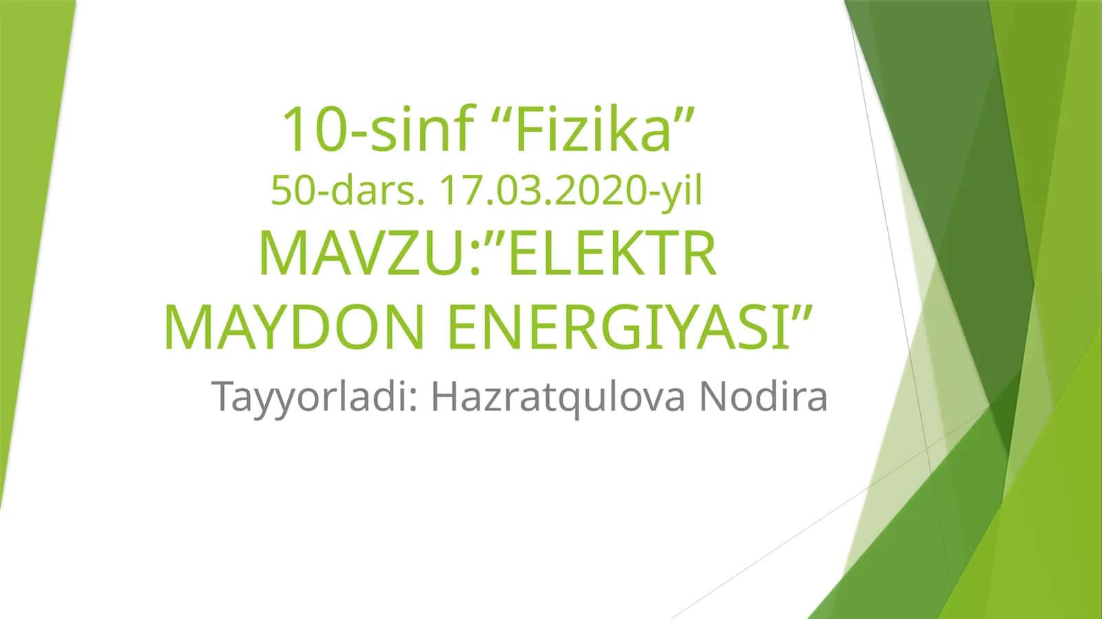 ELEKTR MAYDON ENERGIYASI