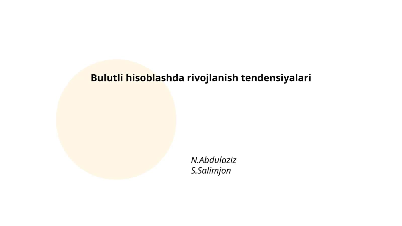 Bulutli hisoblashda rivojlanish tendensiyalari