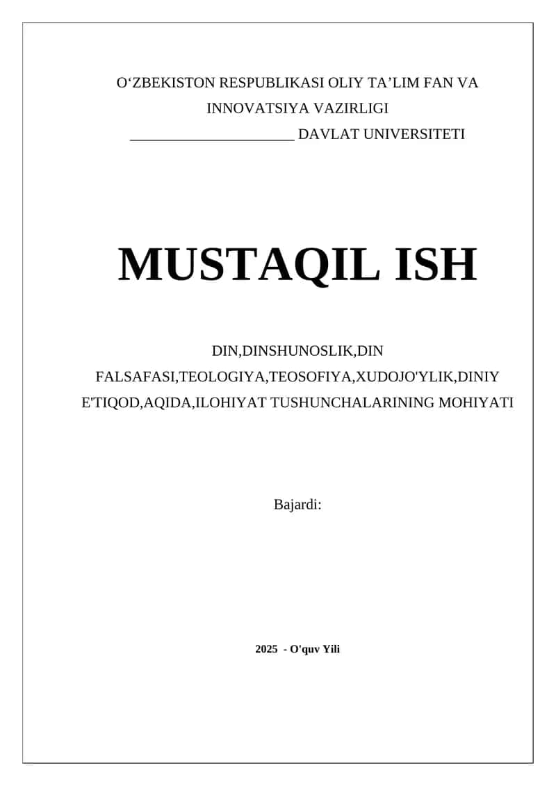 Dinshunoslik va Din Falsafasi