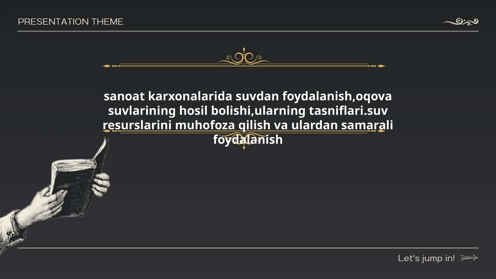 sanoat karxonalarida suvdan foydalanish,oqova suvlarining hosil bolishi,ularning tasniflari.suv resurslarini muhofoza qilish va ulardan samarali foydalanish