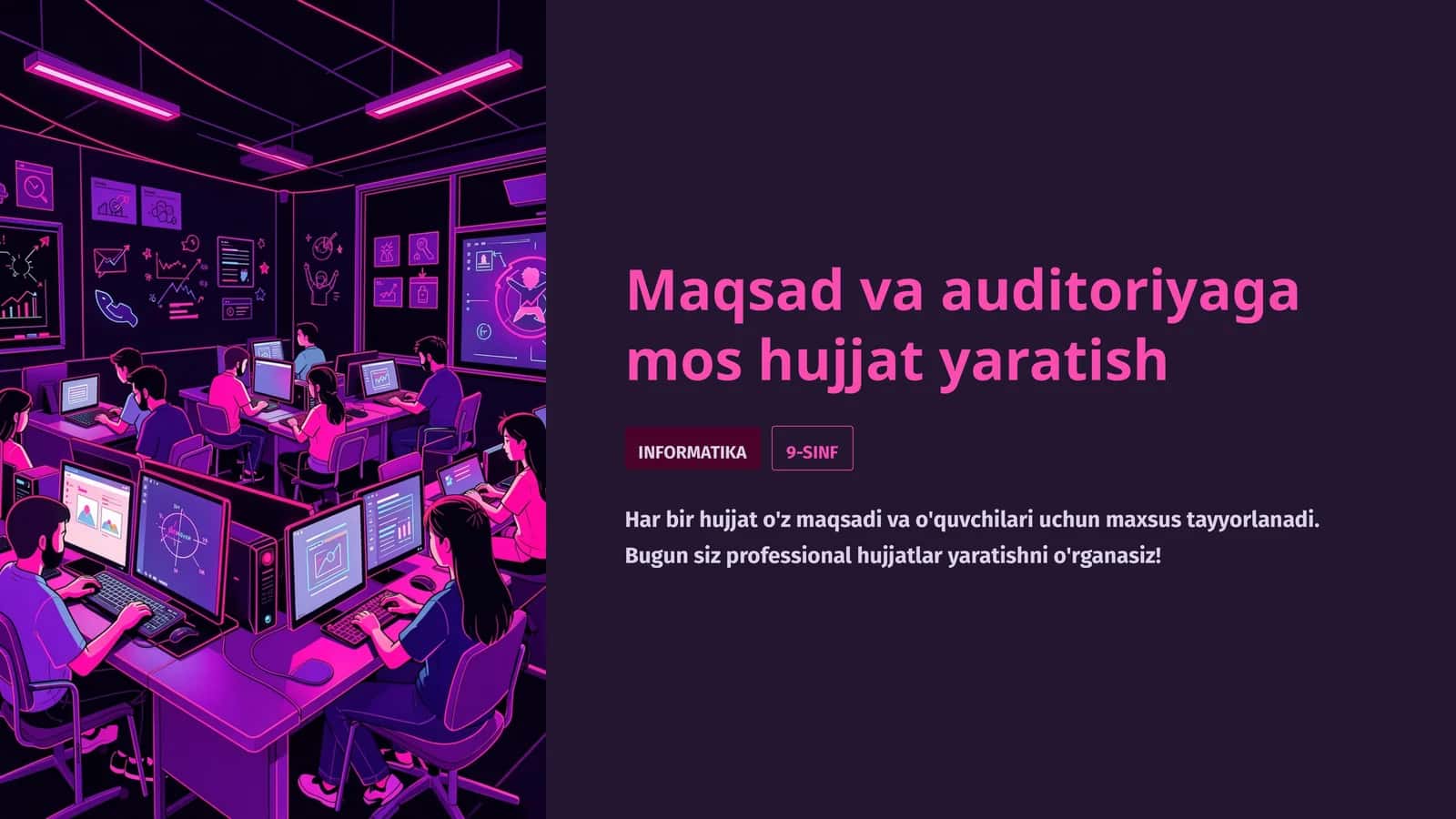 Maqsad va auditoriyaga mos hujjat yaratish