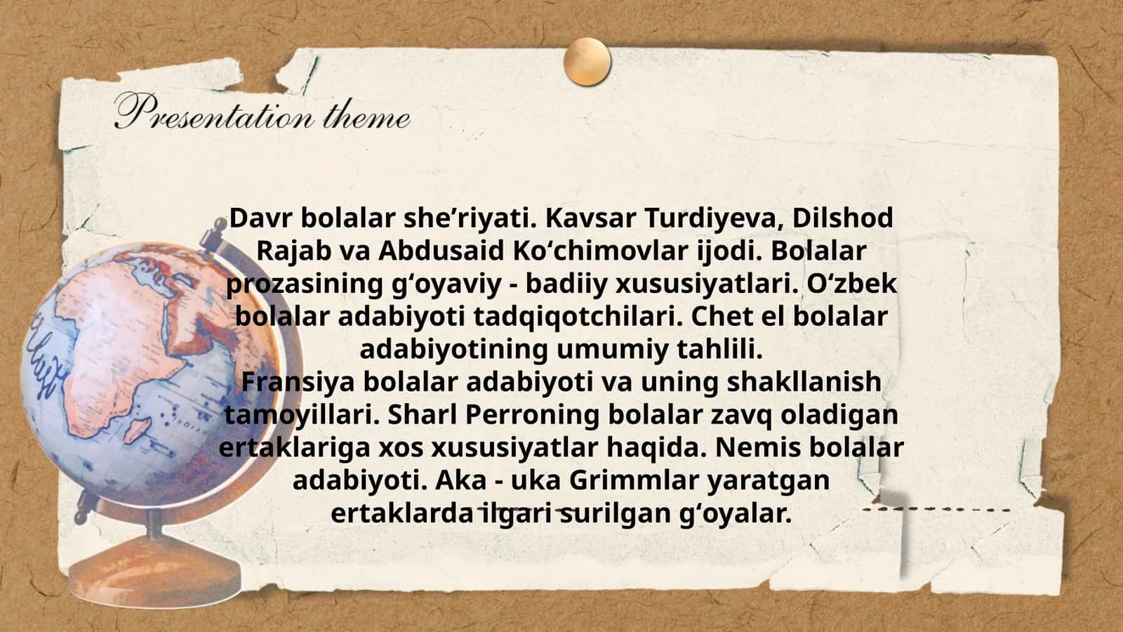 Bolalar prozasining gʻoyaviy - badiiy xususiyatlari