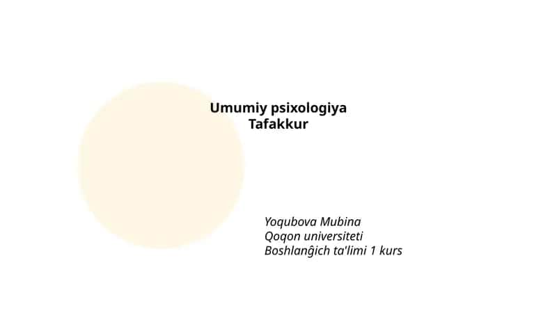 Umumiy psixologiya Tafakkur