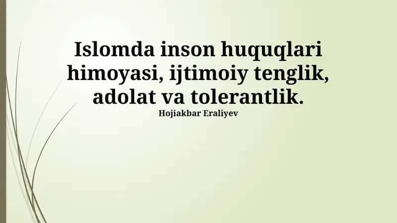 Islomda inson huquqlari va adolat
