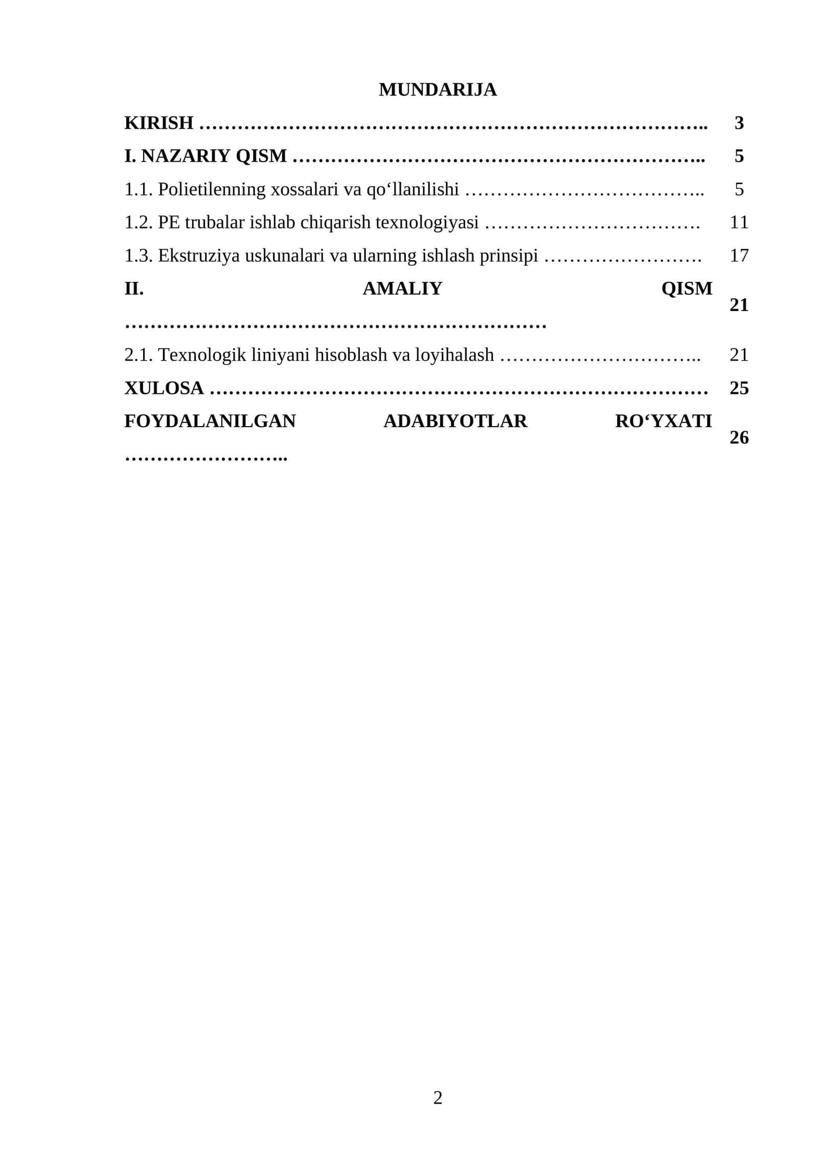 Sanoat markasi P-Y456 boʻlgan PE dan diametri 250 mm truba chiqarish texnologik liniyasini loyihalash. Q=380 kg/soat.