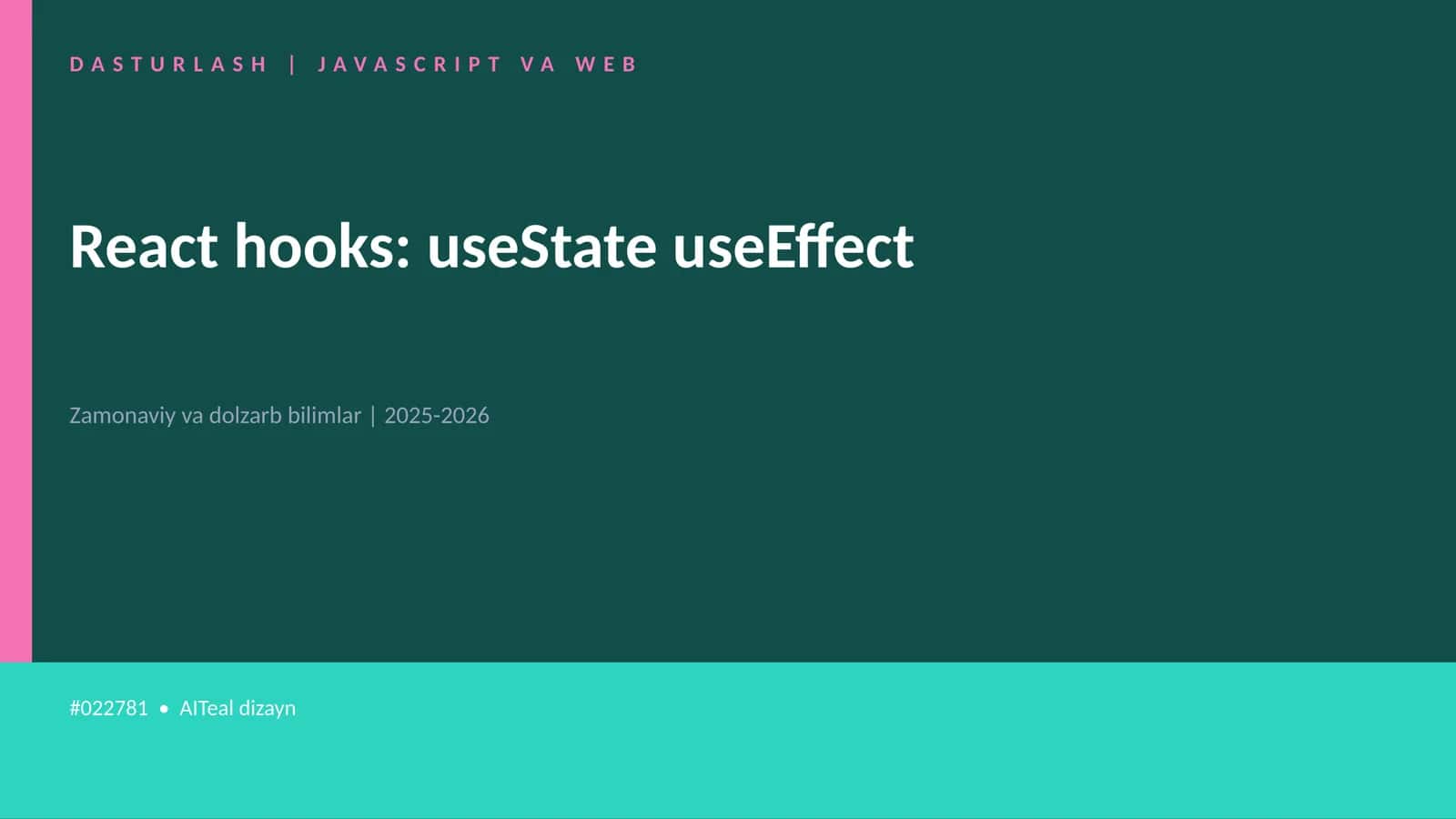 React hooks: useState useEffect
