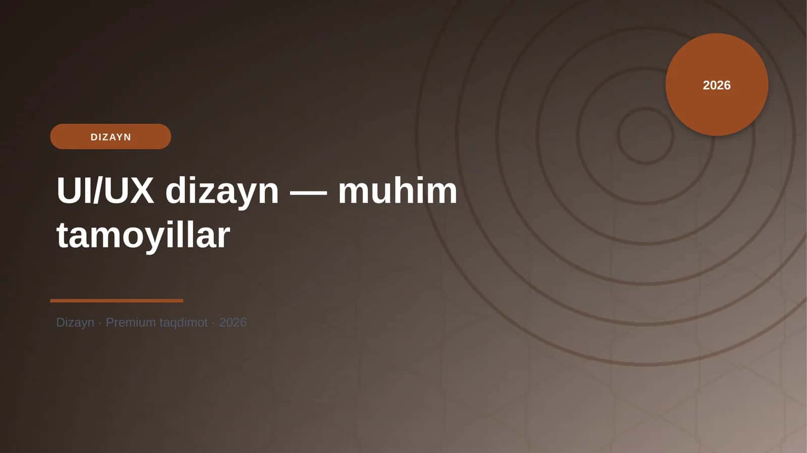 UI/UX dizayn — muhim tamoyillar