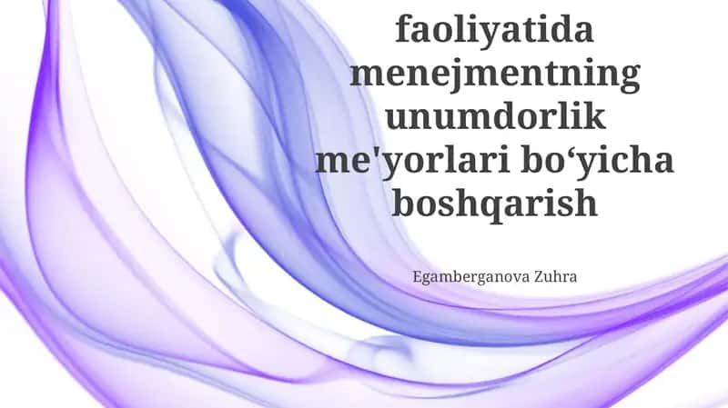 Mahsuldorlik standartlari