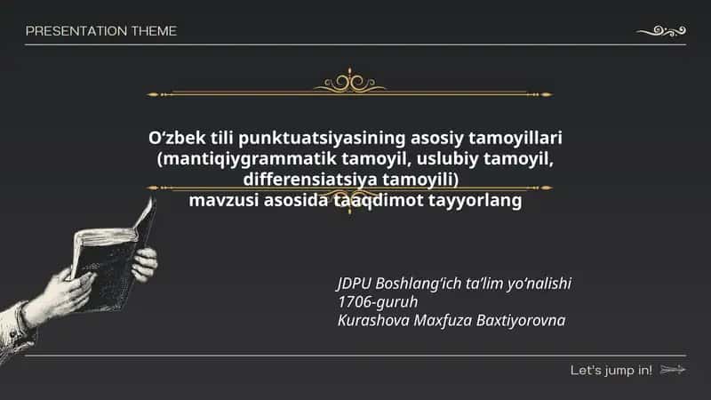 O‘zbek tili punktuatsiyasining asosiy tamoyillari