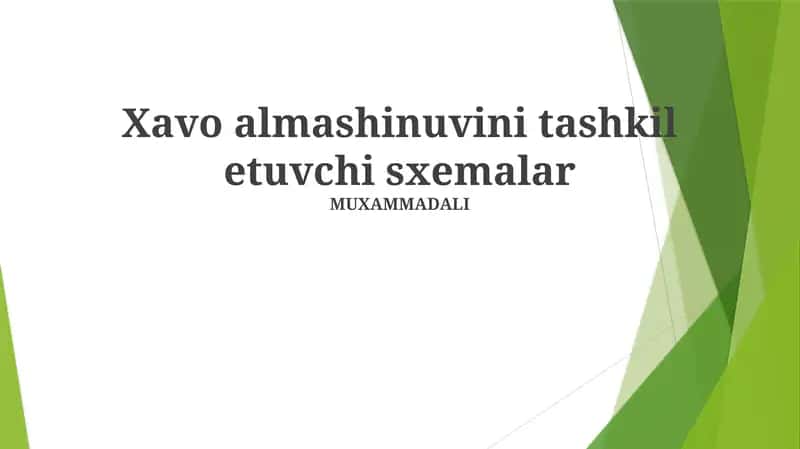 Xavo almashinuvini tashkil etuvchi sxemalar