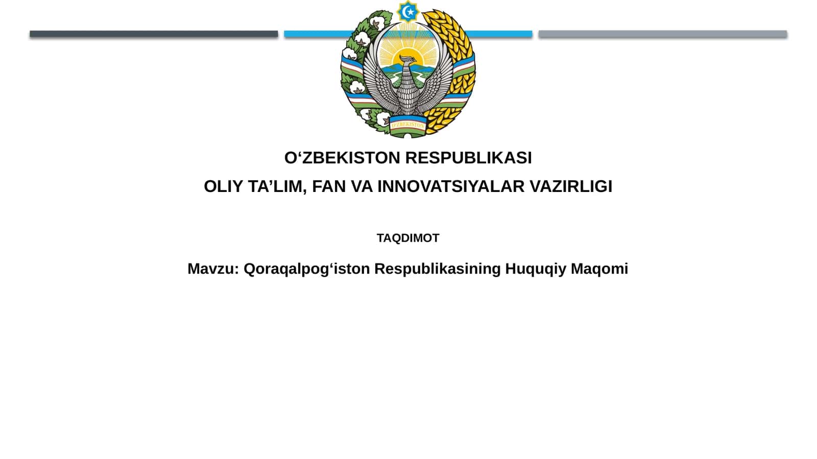 Qoraqalpogʻiston RespublikasiningHuquqiyMaqomi