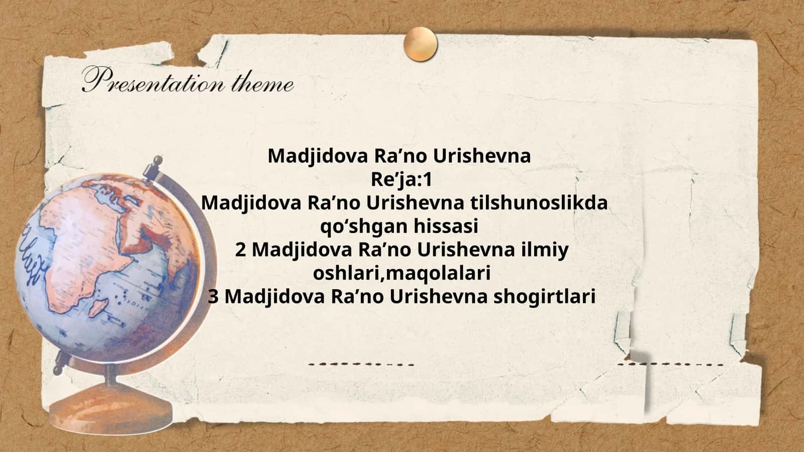 Madjidova Raʼno Urishevna