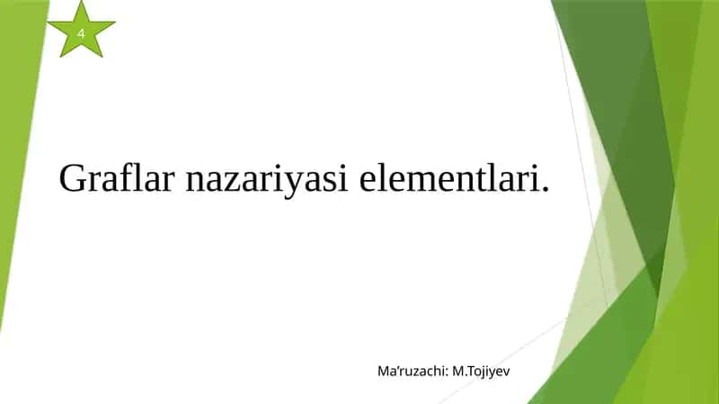 Graflar nazariyasi elementlari