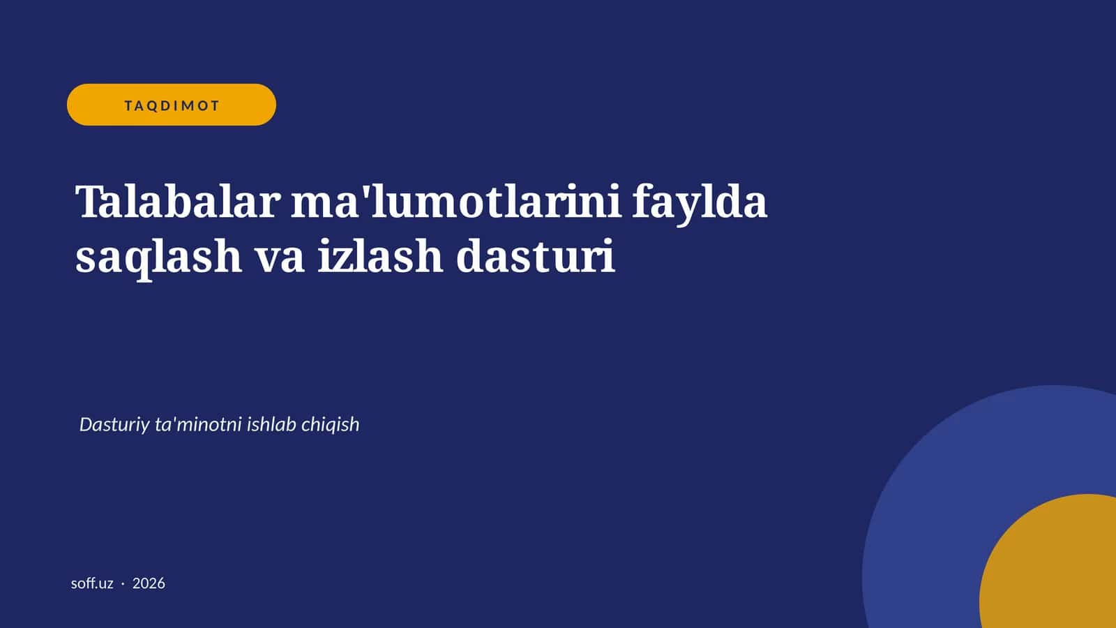 Talabalar Bazasi Dasturi