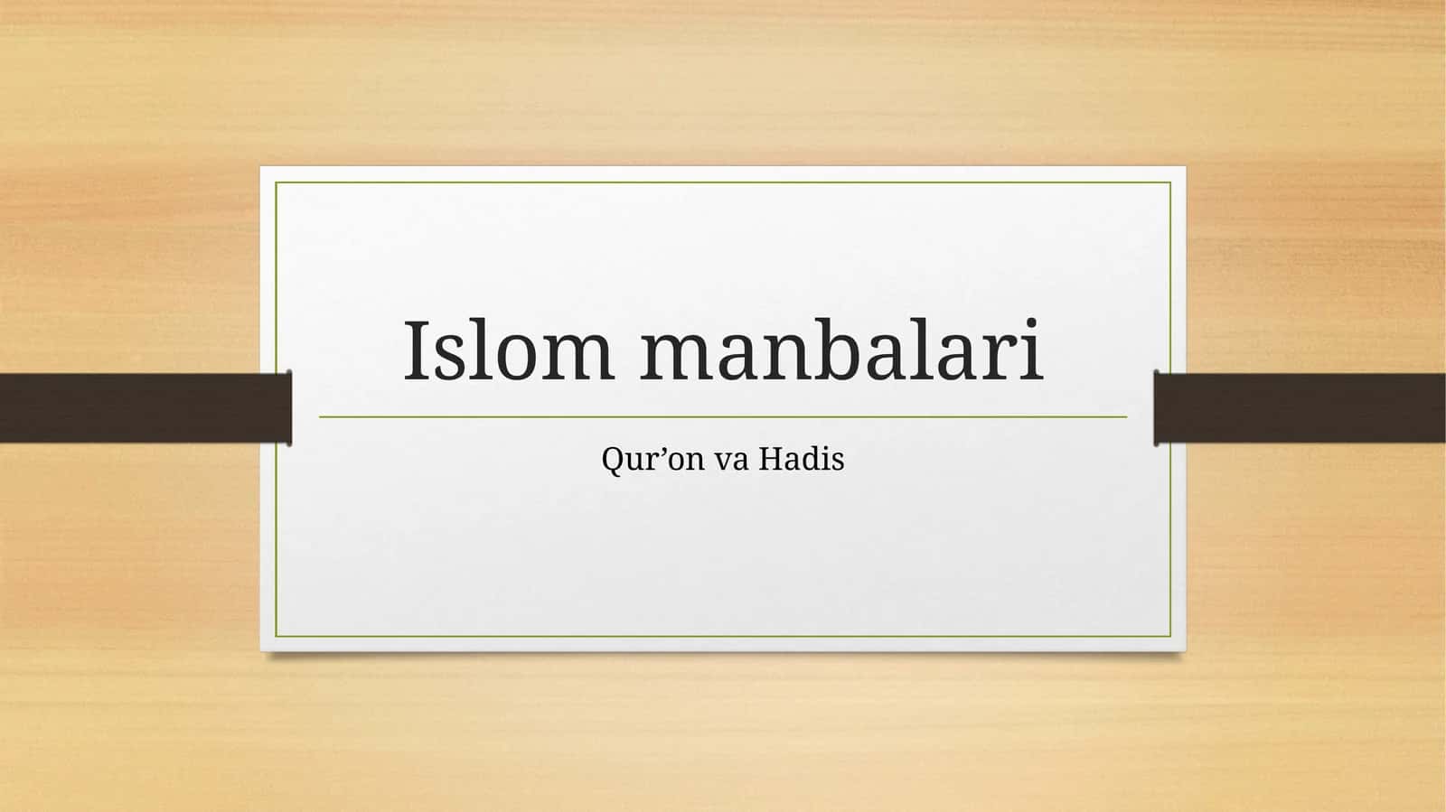 Islom manbalari