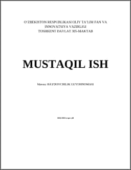 MUSTAQIL ISH Mavzu: HAYDOVCHILIK GUVOHNOMASI