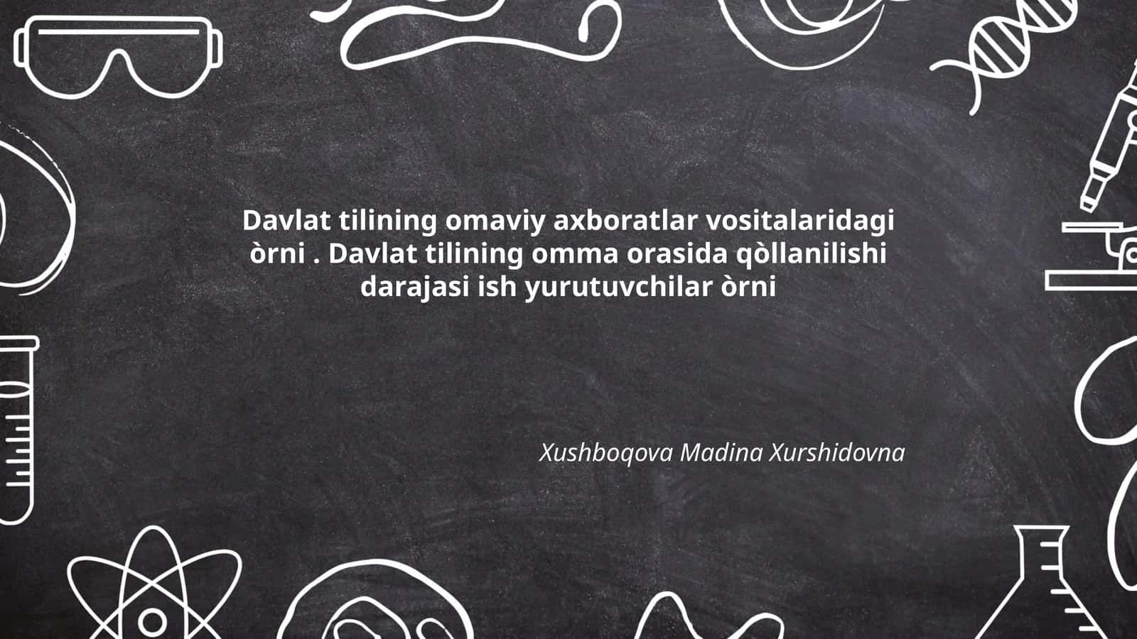 Davlat tilining omaviy axboratlar vositalaridagi òrni