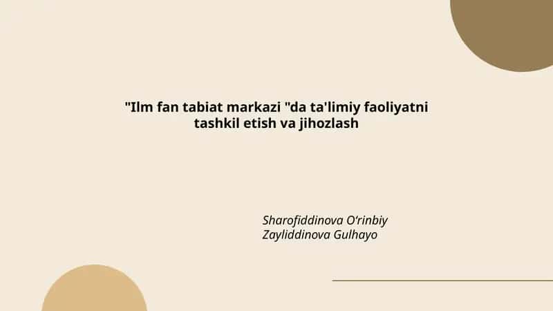 Ilm fan tabiat markazi