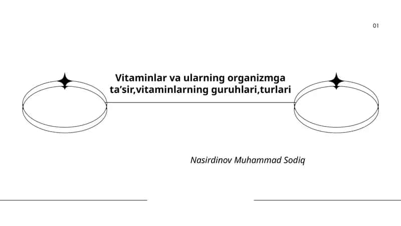 Vitaminlar va ularning organizmga taʼsir,vitaminlarning guruhlari,turlari