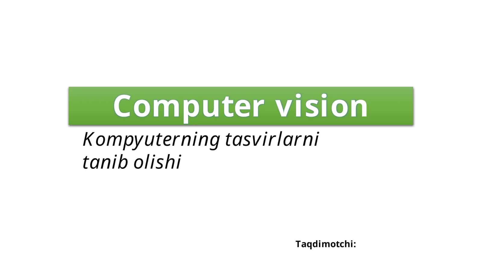 Kompyuterning tasvirlarni tanib olishi