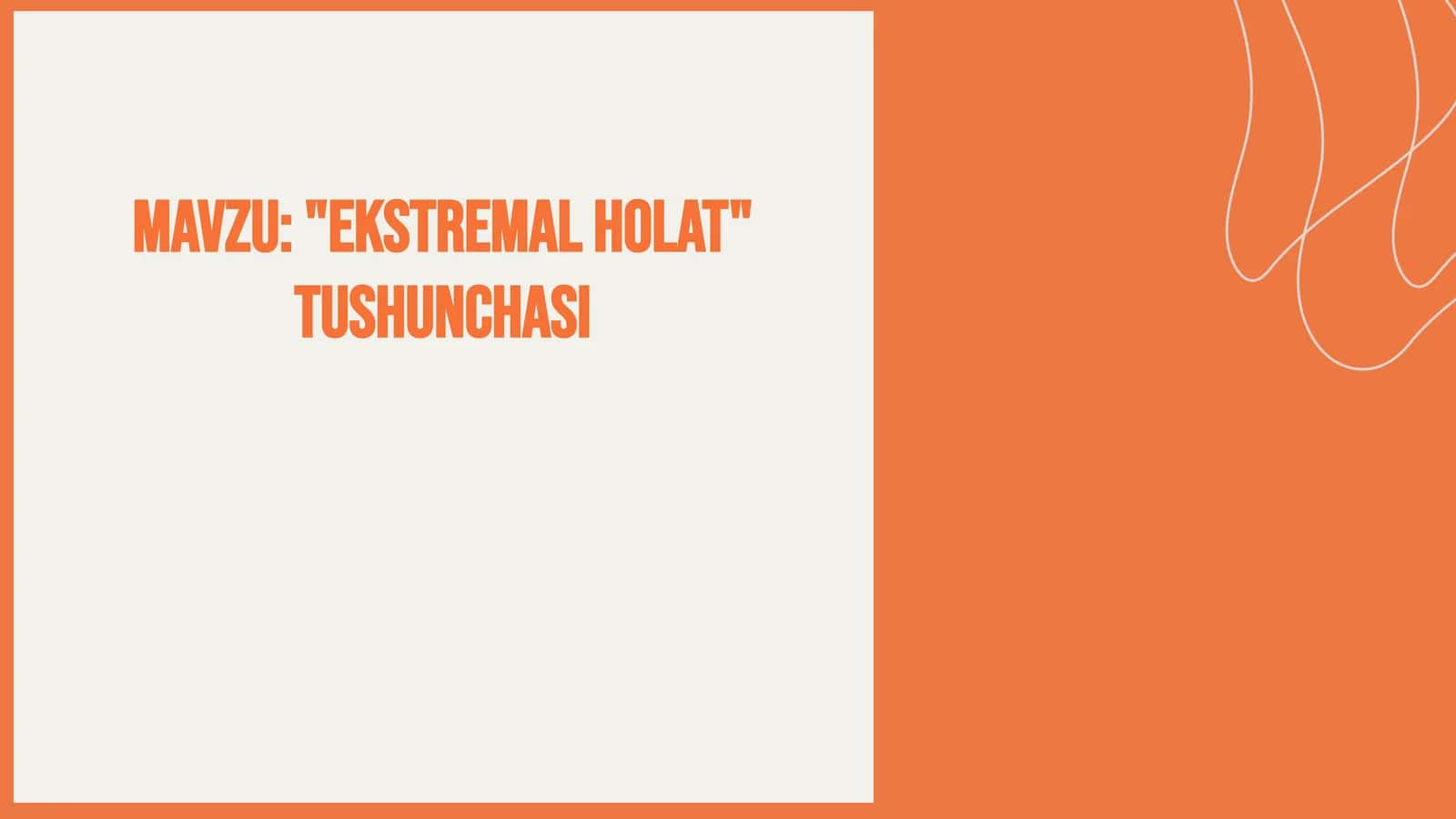 Ekstremal holat tushunchasi