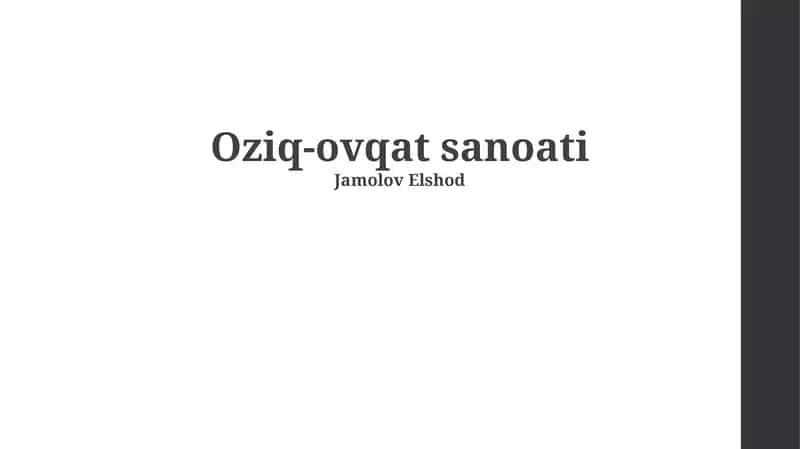 Oziq-ovqat sanoati