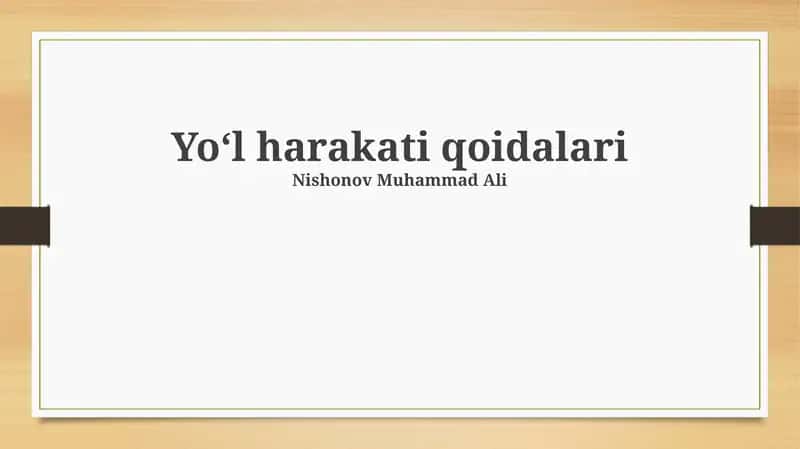 Yoʻl harakati qoidalari