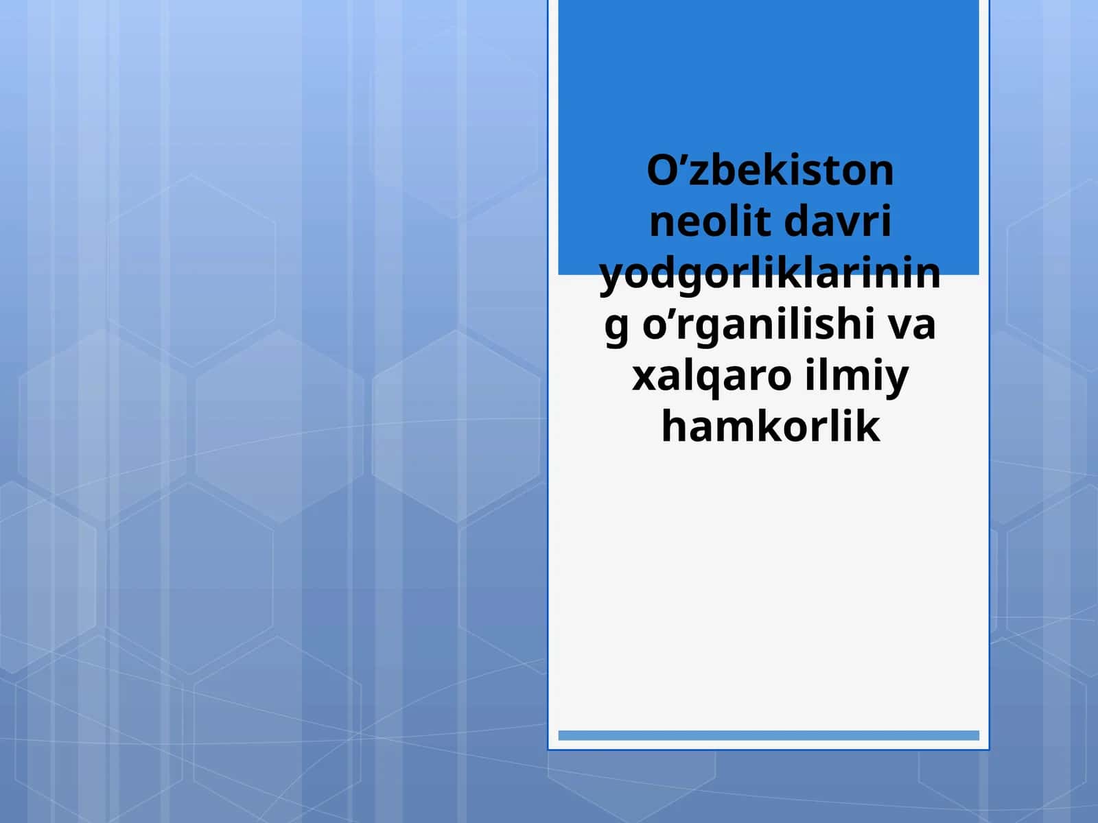 O’zbekiston neolit davri odgorliklari
