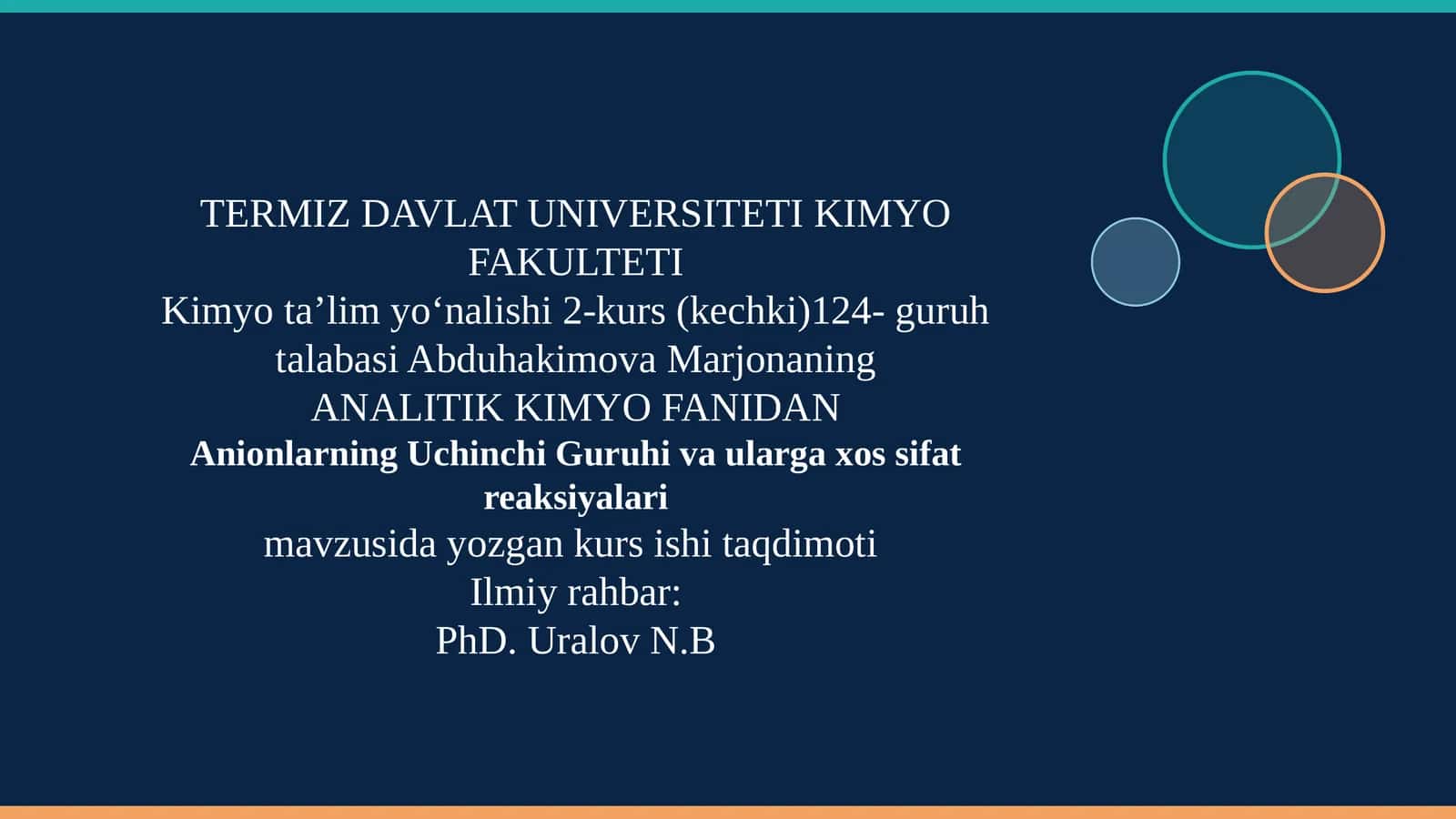 Analitik Kimyo Fanidan