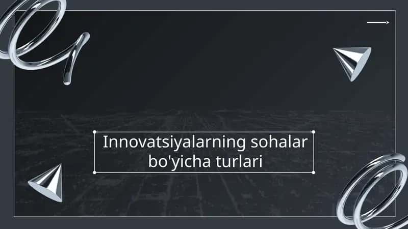 Innovatsiyalarning sohalar bo'yicha turlari
