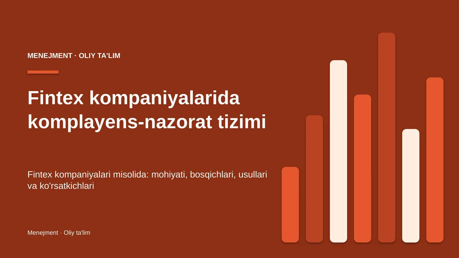 Fintex kompaniyalarida komplayens-nazorat tizimi