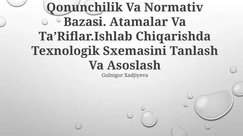 Biologik Faol Moddalarning Qonunchilik Va Normativ Bazasi