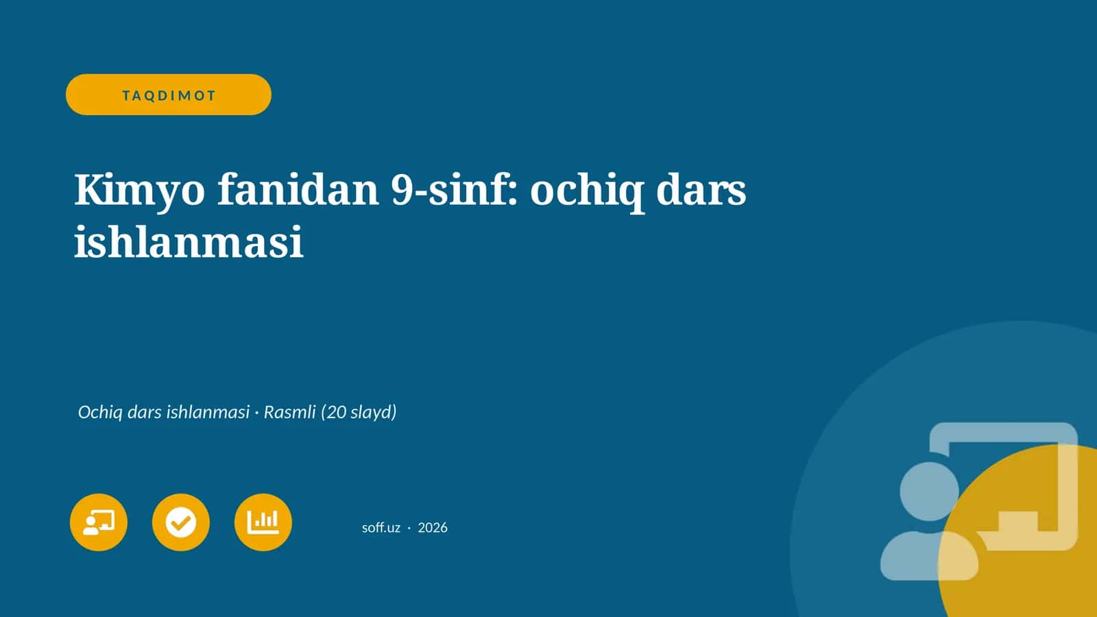 Kimyo fanidan 9-sinf: ochiq dars ishlanmasi